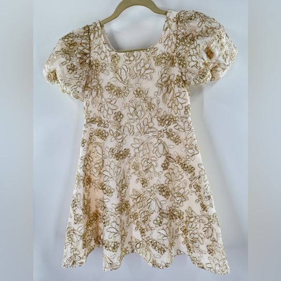 NWT GB Girls Puff Sleeve Floral Embroidered Dress - Picture 6 of 11
